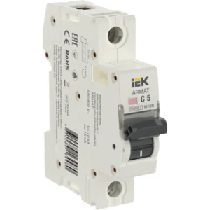 IEK ARMAT Автоматический выключатель M10N 1P C 5А - AR-M10N-1-C005 IEK ARMAT Автоматический выключатель M10N 1P C 5А - AR-M10N-1-C005