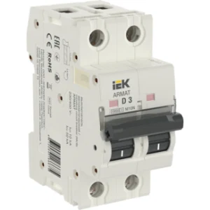 IEK ARMAT Автоматический выключатель M10N 2P D 3А - AR-M10N-2-D003 IEK ARMAT Автоматический выключатель M10N 2P D 3А - AR-M10N-2-D003