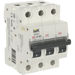 IEK ARMAT Автоматический выключатель M10N 3P D 63А - AR-M10N-3-D063 IEK ARMAT Автоматический выключатель M10N 3P D 63А - AR-M10N-3-D063