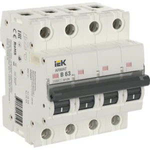 IEK ARMAT Автоматический выключатель M10N 4P B 63А - AR-M10N-4-B063 IEK ARMAT Автоматический выключатель M10N 4P B 63А - AR-M10N-4-B063