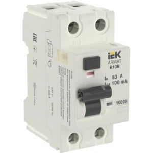 IEK ARMAT Выключатель дифференциального тока R10N 2P 63А 100мА тип AC - AR-R10N-2-063C100 IEK ARMAT Выключатель дифференциального тока R10N 2P 63А 100мА тип AC - AR-R10N-2-063C100