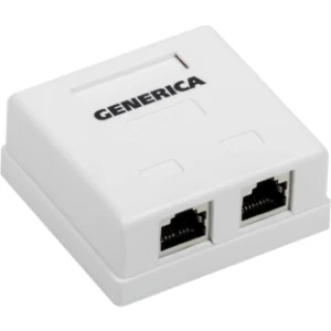 IEK Розетка информационная настенная RJ45 кат.5E FTP 2 порта GENERICA - CS2-1C5EF-22-G IEK Розетка информационная настенная RJ45 кат.5E FTP 2 порта GENERICA - CS2-1C5EF-22-G