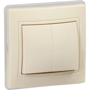 IEK KVARTA Выключатель 2-клавишный ВС10-2-0-ККм-44 10А IP44 кремовый - KV-V20-10-44-K33 IEK KVARTA Выключатель 2-клавишный ВС10-2-0-ККм-44 10А IP44 кремовый - KV-V20-10-44-K33