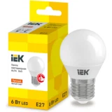 IEK Лампа светодиодная ALFA G45 шар 6Вт 230В 3000К E27