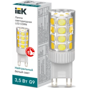 IEK Лампа светодиодная CORN капсула 3,5Вт 230В 4000К керамика G9 - LLE-CORN-4-230-40-G9 IEK Лампа светодиодная CORN капсула 3,5Вт 230В 4000К керамика G9 - LLE-CORN-4-230-40-G9