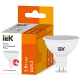 IEK Лампа светодиодная MR16 софит 5Вт 230В 3000К GU5.3