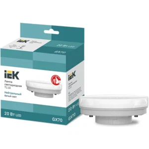 IEK Лампа светодиодная T110 таблетка 20Вт 230В 4000К GX70 - LLE-T110-20-230-40-GX70 IEK Лампа светодиодная T110 таблетка 20Вт 230В 4000К GX70 - LLE-T110-20-230-40-GX70