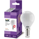 IEK Лампа светодиодная G45 шар матовая 7Вт 230В 4000К E14 серия 360°