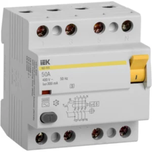 IEK Выключатель дифференциальный (УЗО) ВД1-63S 4Р 50А 300мА - MDV12-4-050-300 IEK Выключатель дифференциальный (УЗО) ВД1-63S 4Р 50А 300мА - MDV12-4-050-300