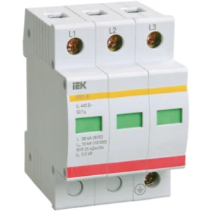 IEK Ограничитель импульсных перенапряжений ОПС1-C 3P 20/40кА 400B - MOP20-3-C IEK Ограничитель импульсных перенапряжений ОПС1-C 3P 20/40кА 400B - MOP20-3-C