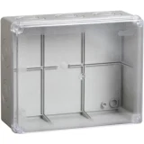 IEK Коробка распаячная КМ41275 для открытой проводки 240х195х90мм IP44 (RAL 7035, прозрачная крышка, кабельные вводы 5шт)