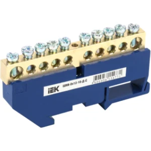 IEK Шина N "ноль" на DIN-изоляторе ШНИ-8х12-10-Д-С - YNN10-812-10D-K07 IEK Шина N "ноль" на DIN-изоляторе ШНИ-8х12-10-Д-С - YNN10-812-10D-K07